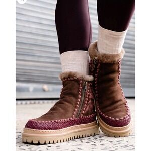 Laidback London Chocolate‎ Suede Ankle Boots Setsu 4.0 Size 38 NWB Free People